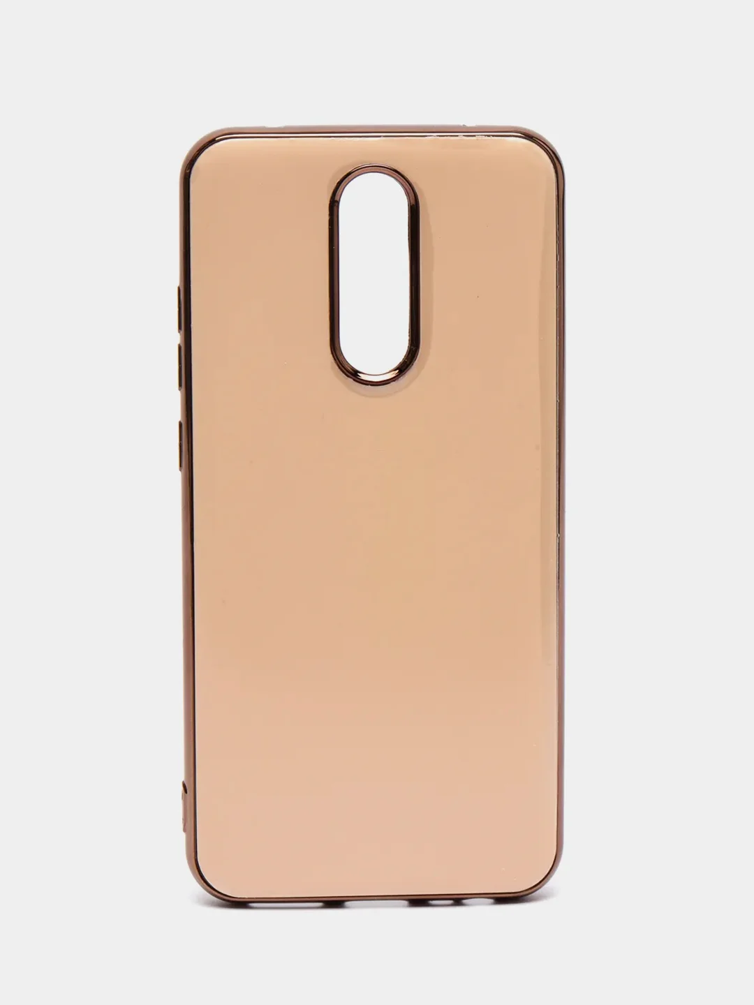 Бежевый чехол Xiaomi Redmi 8, Redmi 8A, Сяоми Редми 8, 8А цветной силиконовый с глянцевой рамкой