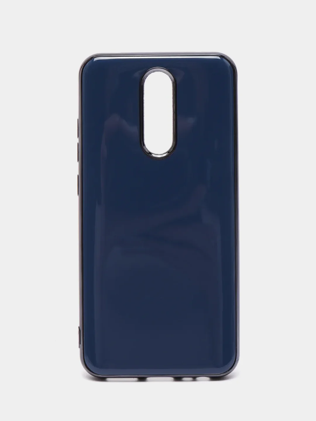 Темно-синий чехол Xiaomi Redmi 8, Redmi 8A, Сяоми Редми 8, 8А цветной силиконовый с глянцевой рамкой