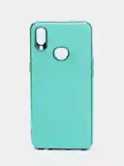 Бирюзовый чехол Samsung Galaxy A10s, Самсунг Галакси А10с цветной, силиконовый, с глянцевой рамкой