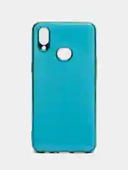 Голубой чехол Samsung Galaxy A10s, Самсунг Галакси А10с цветной, силиконовый, с глянцевой рамкой