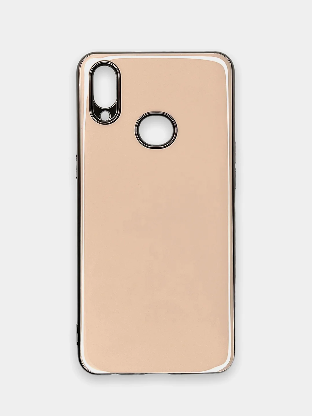 Бежевый чехол Samsung Galaxy A10s, Самсунг Галакси А10с цветной, силиконовый, с глянцевой рамкой