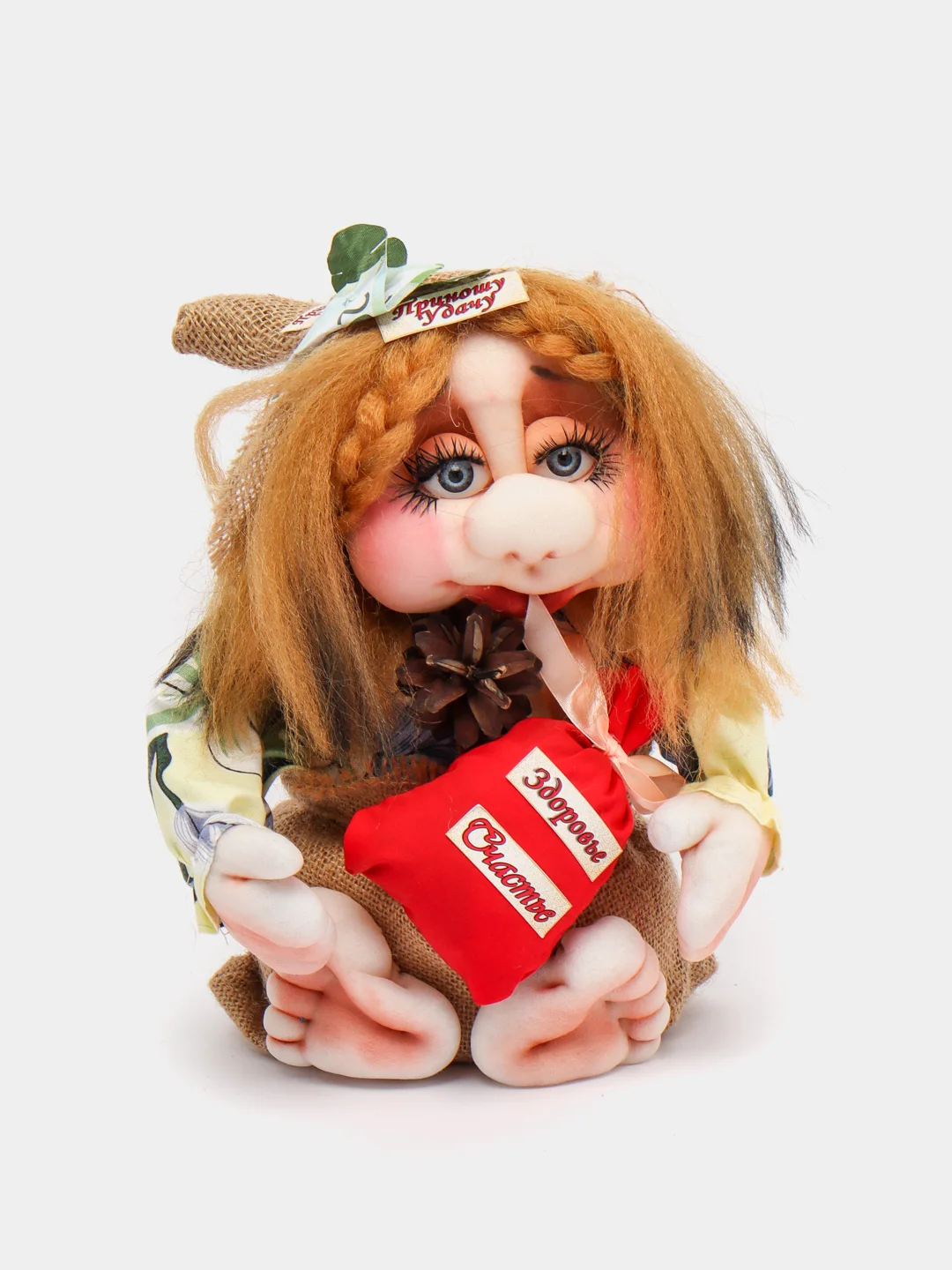 Бордовый игрушка "Домовенок"