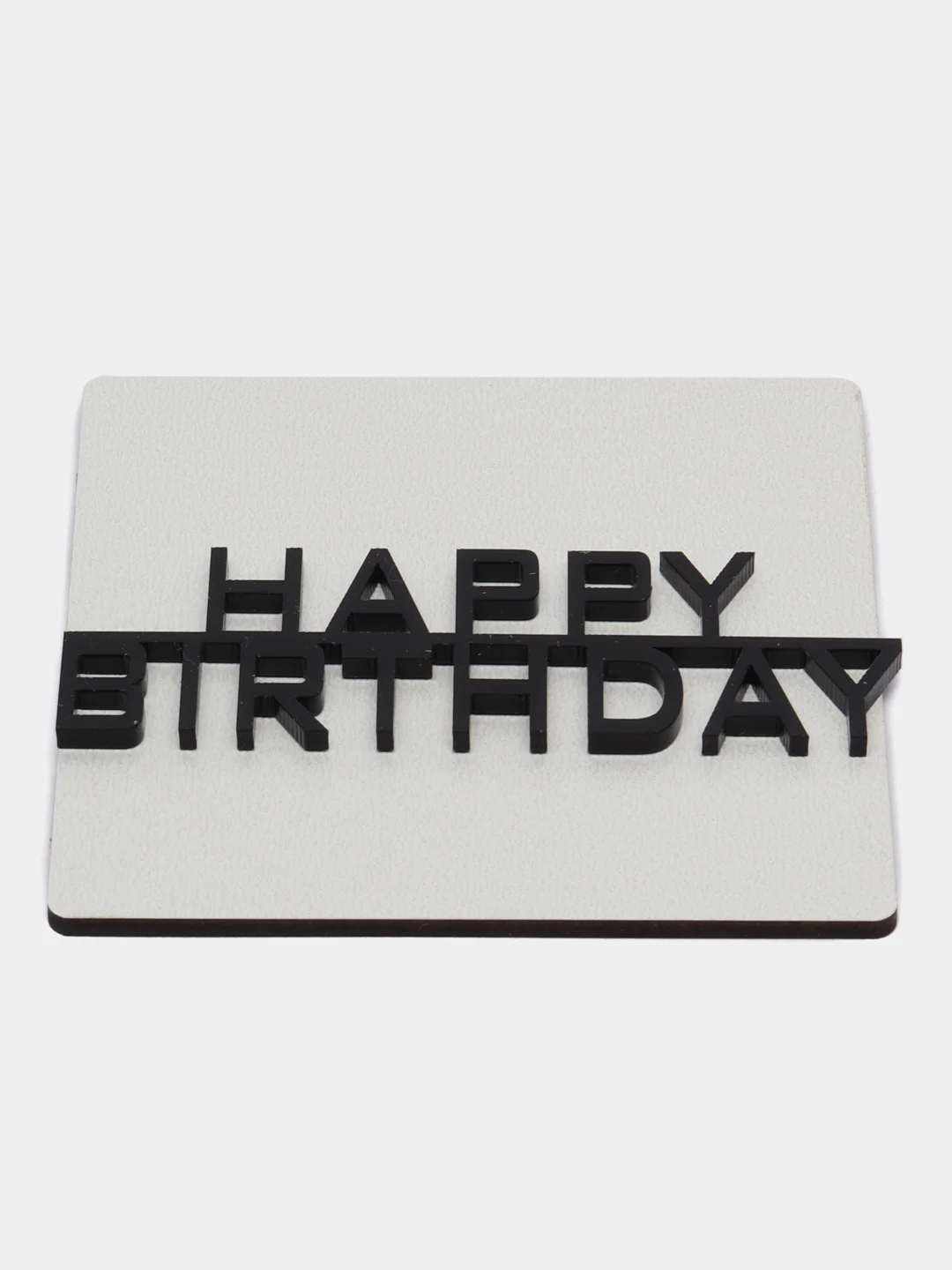 Черный топпер #Т11 для украшения торта "Happy Birthday" из толстого зеркального акрила