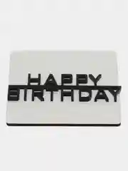 Черный топпер #Т11 для украшения торта "Happy Birthday" из толстого зеркального акрила