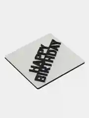 Черный топпер #Т11 для украшения торта "Happy Birthday" из толстого зеркального акрила