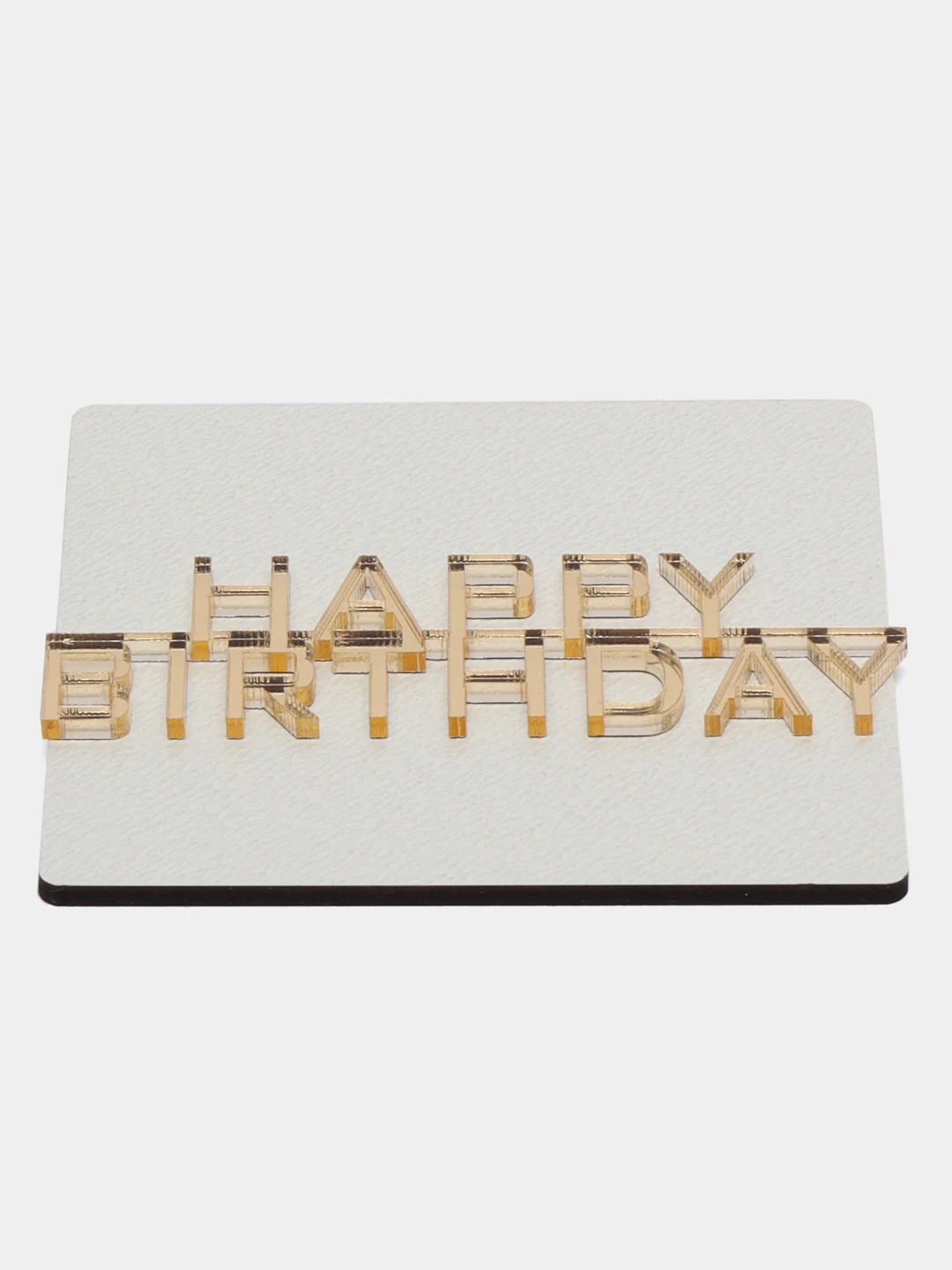 Золотой топпер #Т11 для украшения торта "Happy Birthday" из толстого зеркального акрила