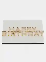 Золотой топпер #Т11 для украшения торта "Happy Birthday" из толстого зеркального акрила
