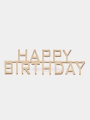 Топпер #Т11 для украшения торта "Happy Birthday" из толстого зеркального акрила