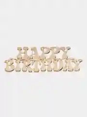 Золотой топпер #Т12 для торта "Happy Birthday" из акрила для украшения торта
