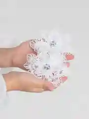 Ледяной белые бантики, на резинке, для волос, школьные
