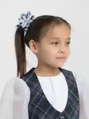 Индиго белые бантики, на резинке, для волос, школьные