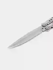 Серебряный нож-бабочка (Балисонг), складной, не тренировочный