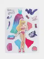 Розовый кукла магнитная с нарядами