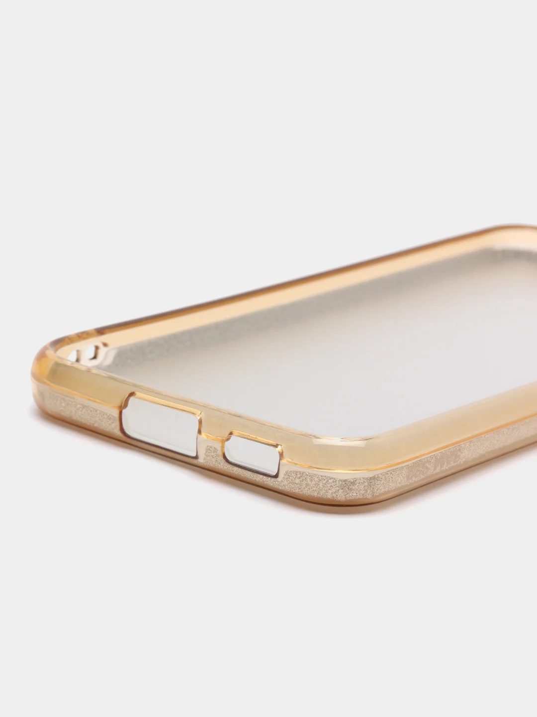 Золотой силиконовый усиленный чехол Samsung S22, с блестками
