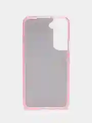 Розовый силиконовый усиленный чехол Samsung S22, с блестками