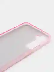 Розовый силиконовый усиленный чехол Samsung S22, с блестками