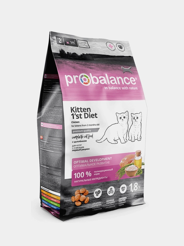 Корм сухой для котят ProBalance "1st Diet", с цыпленком, 1,8 кг