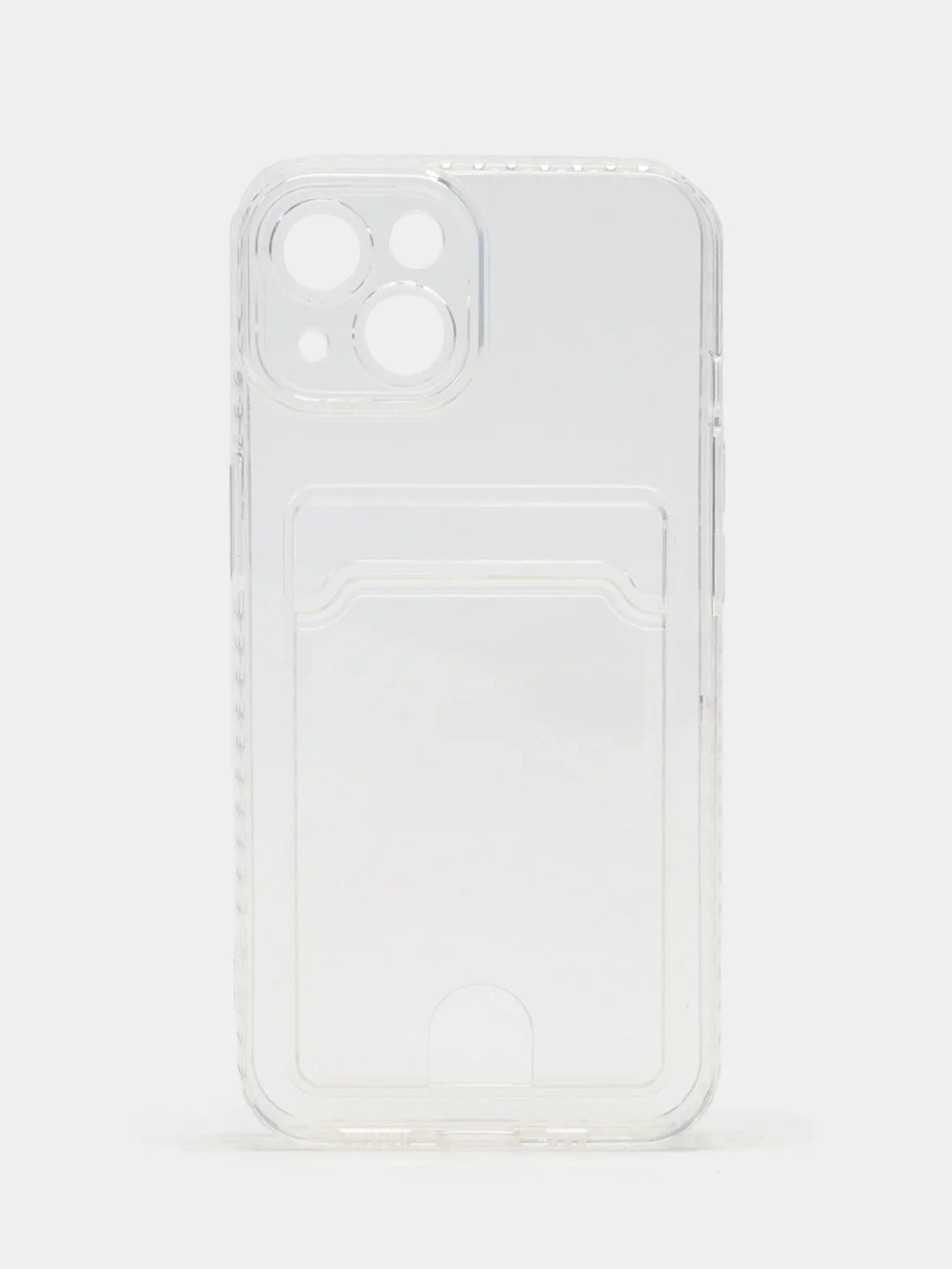 Чехол с карманом для карт на iPhone XR, 11, 12, 13, Pro, Pro Max, прозрачный силикон