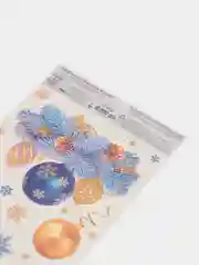 Золотой новогодние наклейки на окно, декор для интерьера