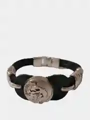 Серый меланж кожаный браслет, унисекс, браслет на руку