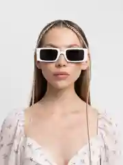 Белый женские прямоугольные солнцезащитные очки