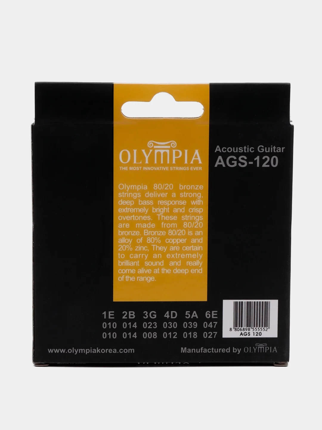 Струны для 12-струнной акустической гитары Olympia AGS120