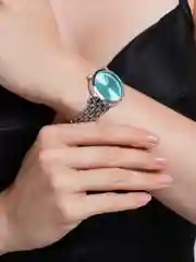 Серебряный женские классические часы, с коробкой