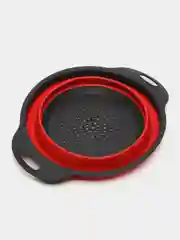 Красный дуршлаг силиконовый, складной