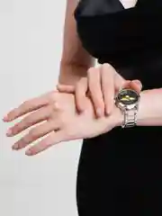 Серебряный женские классические наручные часы с коробкой