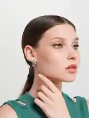 Золотой серьги-кольца женские, в стиле "Винтаж"