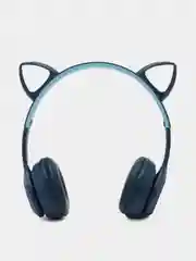 Темно-синий беспроводные наушники Bluetooth, c кошачьими светящимися ушками Cat