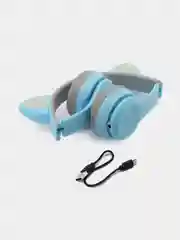 Синий беспроводные наушники Bluetooth, c кошачьими светящимися ушками Cat