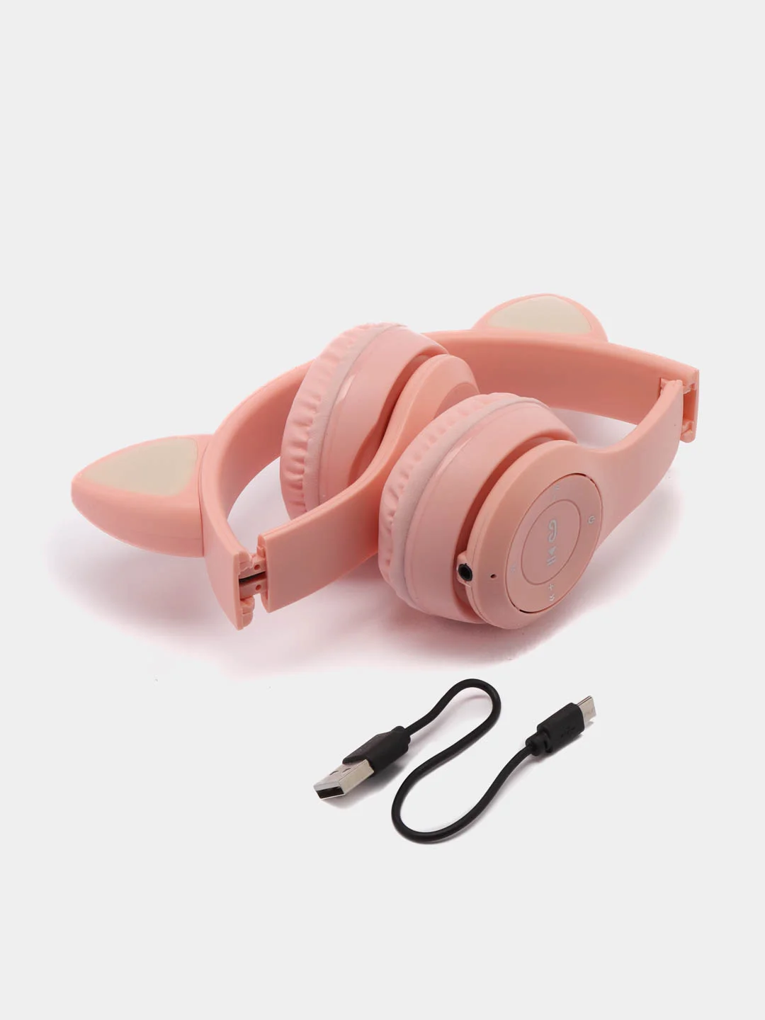 Розовый беспроводные наушники Bluetooth, c кошачьими светящимися ушками Cat