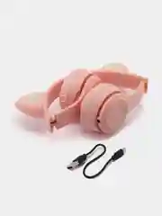 Розовый беспроводные наушники Bluetooth, c кошачьими светящимися ушками Cat