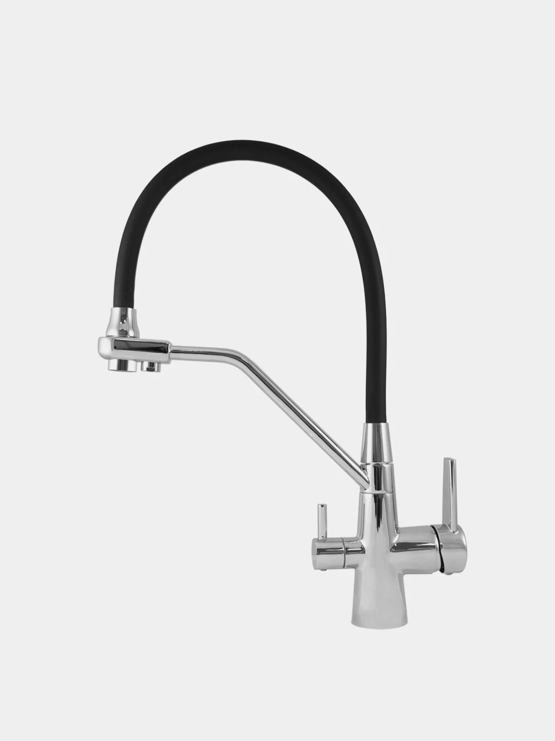 Смеситель Devida DVS1509-18N, для питьевой воды, с черным гибким изливом, на гайке