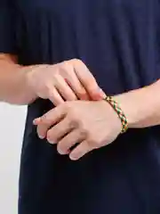 Зеленый кожаный браслет, унисекс