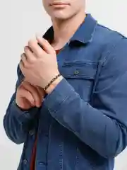 Черный браслет стальной