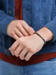 Черный браслет стальной