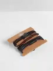 Бронзовый мужской кожаный браслет