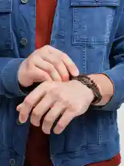 Бронзовый мужской кожаный браслет