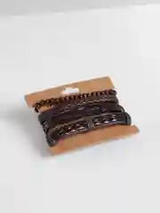 Бронзовый мужской кожаный браслет