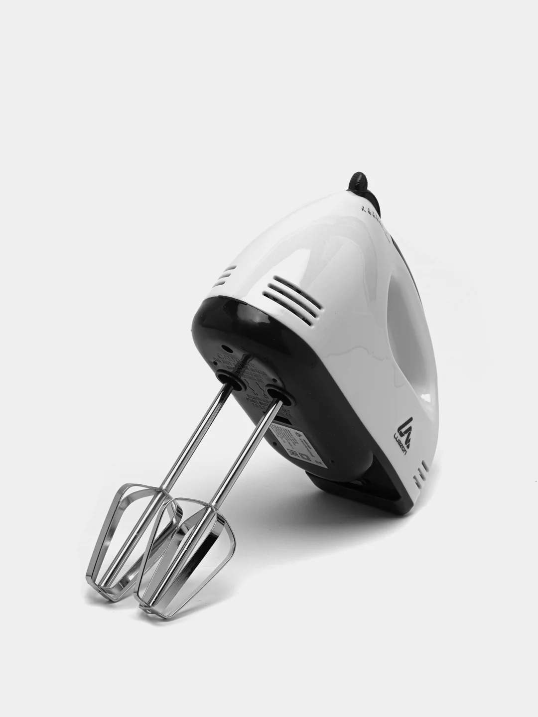 Миксер LuazON LMR-02, ручной, 180 Вт, 7 скоростей, 2 насадки, бело-чёрный