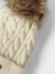 Белый шапка, детская, вязаная, зимняя, унисекс