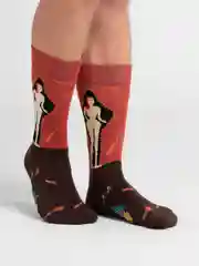 Синий меланж носки мужские, высокие, цветные, с принтом, хлопковые