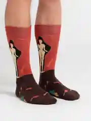 Синий меланж носки мужские, высокие, цветные, с принтом, хлопковые
