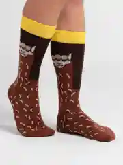 Хаки носки мужские, высокие, цветные, с принтом, хлопковые