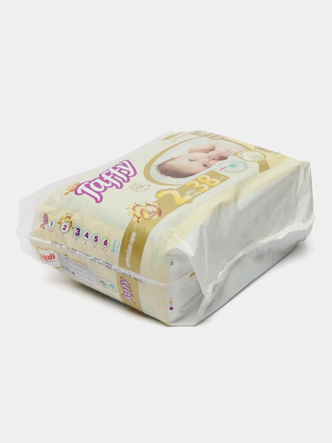 Подгузники Taffy Premium, 3-6 кг, 38 штук