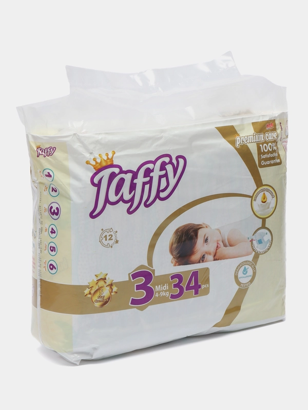 Подгузники Taffy Premium, 4-9 кг, 34 штук