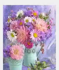 Алый алмазная мозаика без подрамника Цветы, Букет