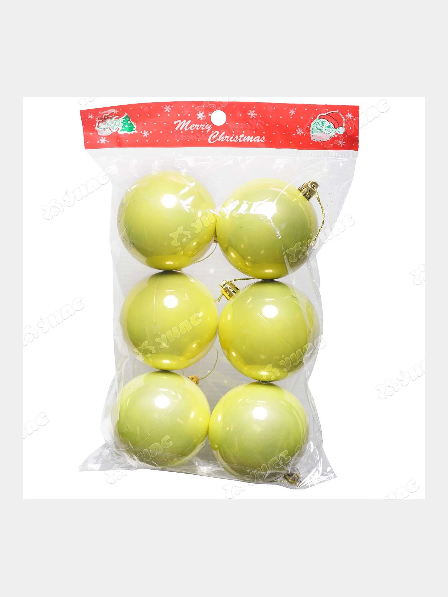 Лимонный шар 8 см, акрил, 6 шт